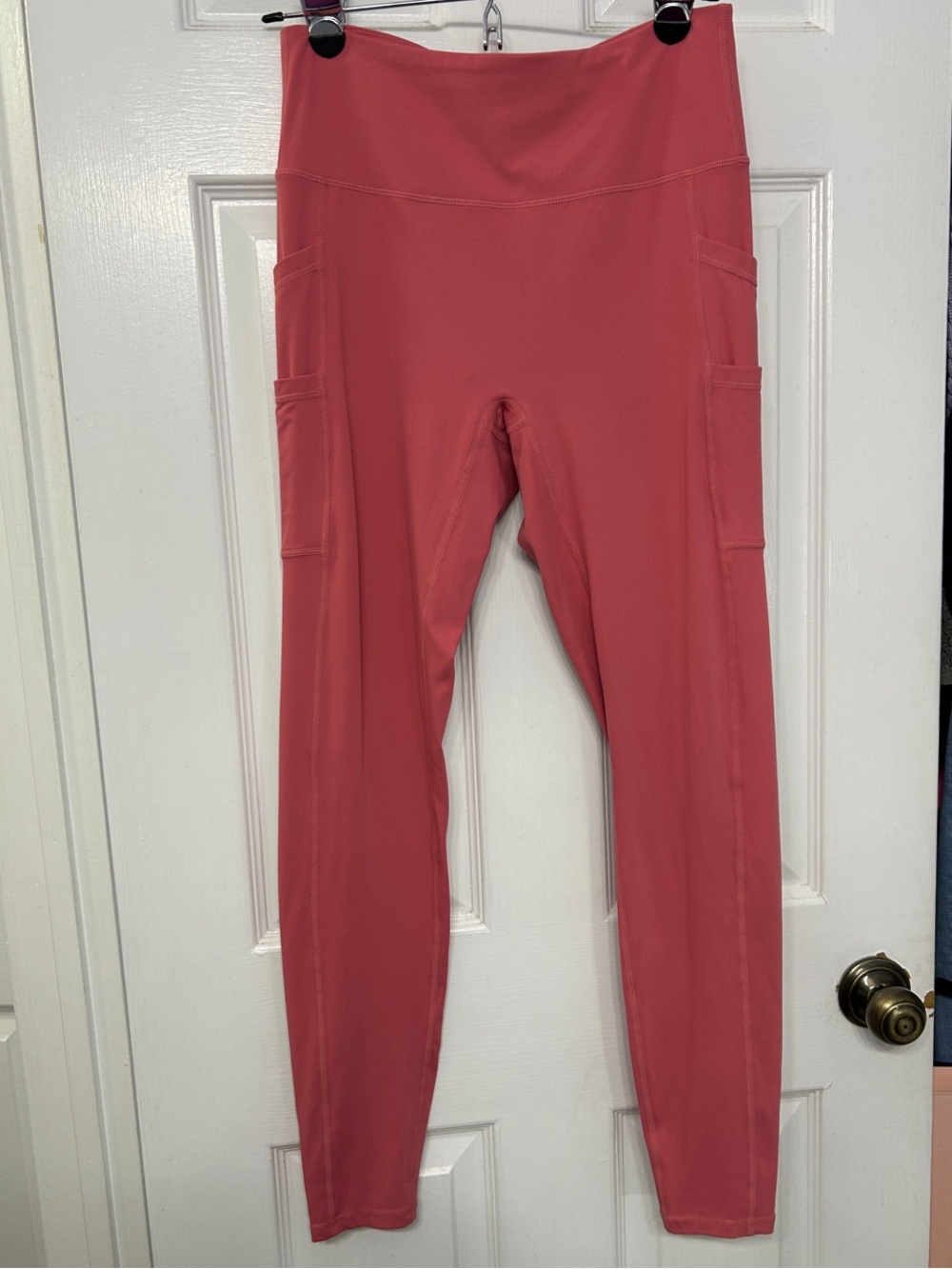 NWT Halara SoftlyZero High Waisted Pockets Full Length Leggings Rose Pink Medium